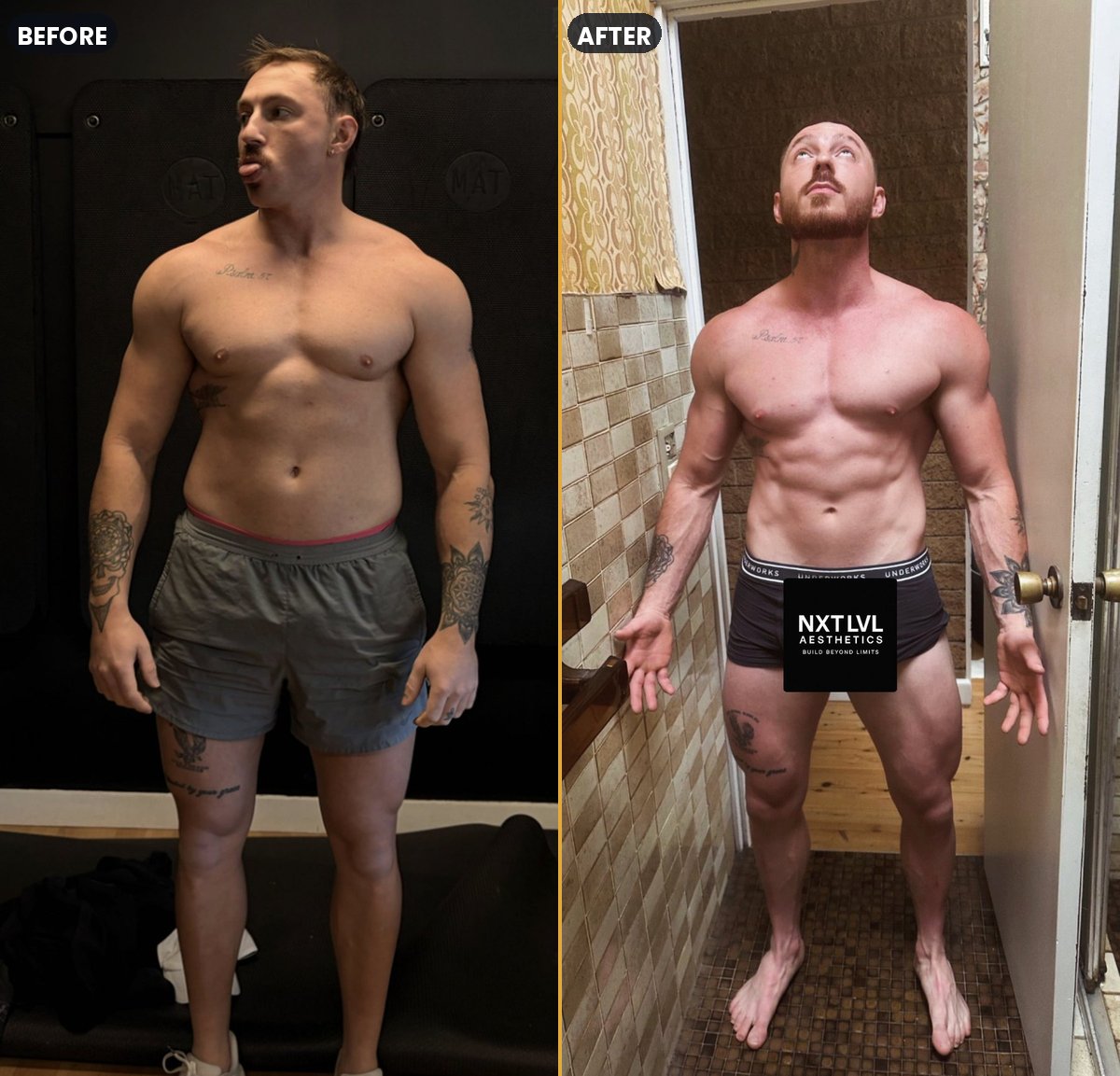 Billy before and after his transformation