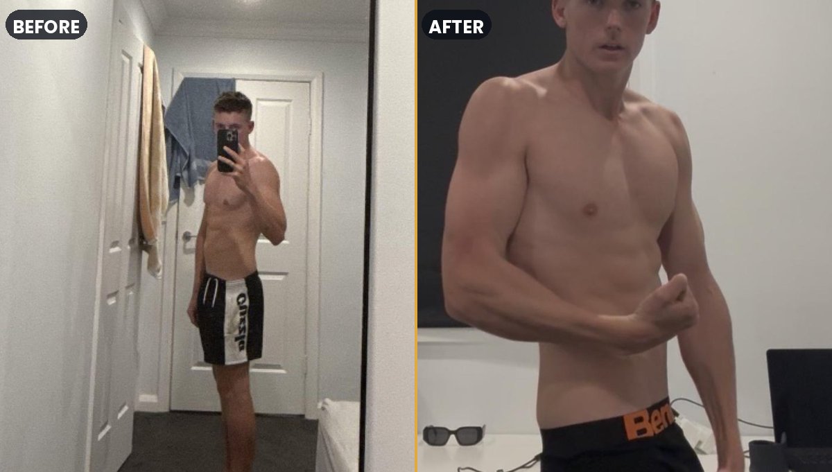 Jett before and after his transformation